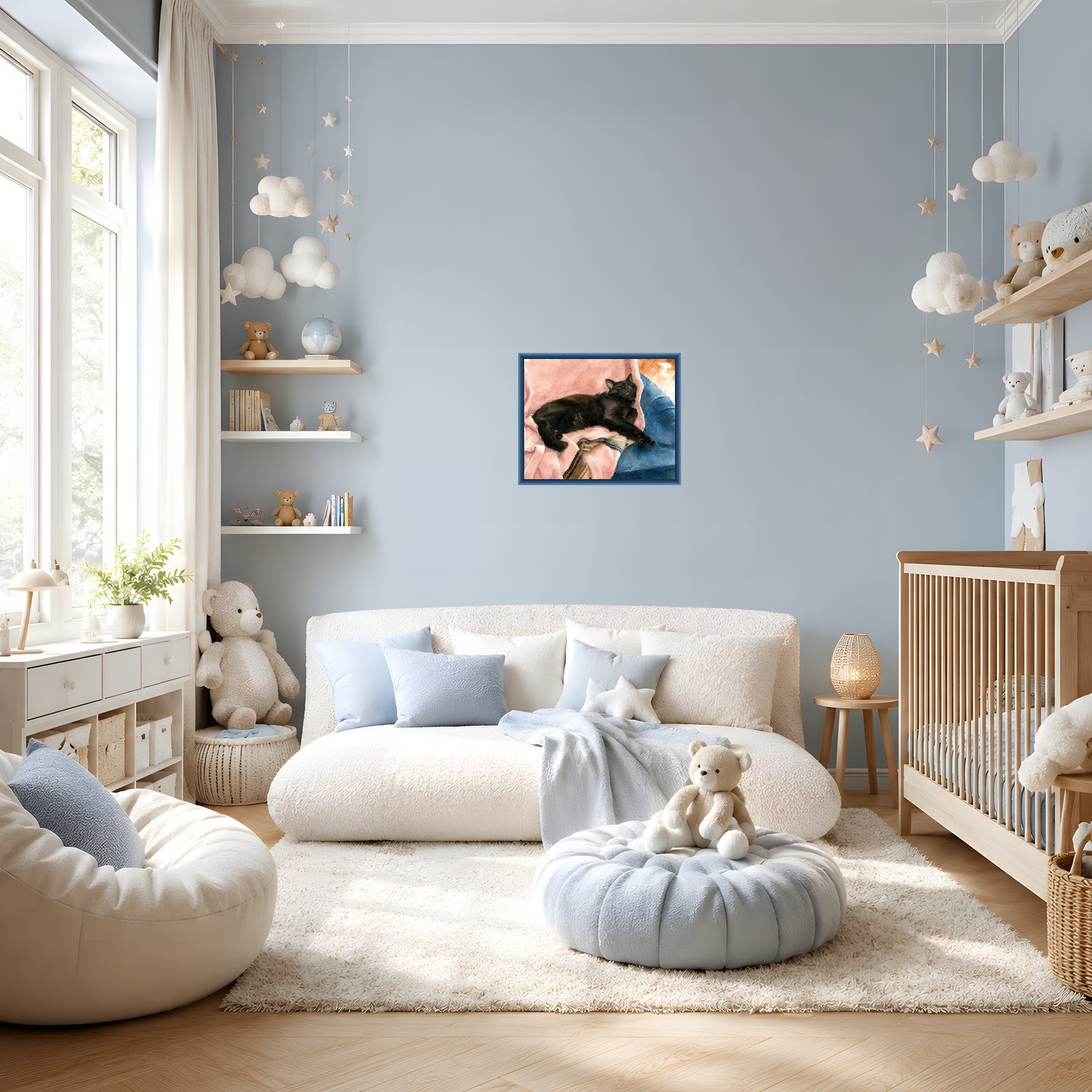 Square nursery mockup showing the finished wall art print